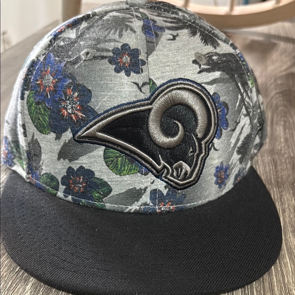 Los Angeles Ram New Era Gray and Black Floral Hat 9Fifty NFL